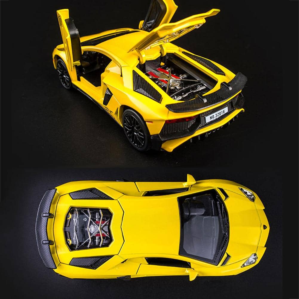 1:32 Alloy Cars Models LP750 Diecast Model Vehicles Car Sound Light Pull Back Car Toy Miniature Scale Model Cars Toys