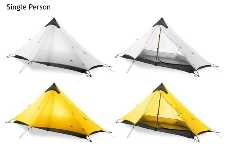 LanShan 2 3F UL GEAR 2 Person 1 Person Outdoor Ultralight Camping Tent 3 Season 4 Season Professional 15D Silnylon Rodless Tent